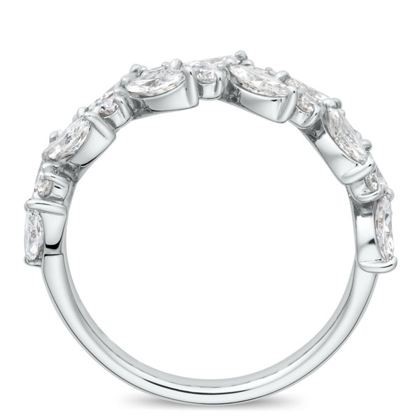 PT950 レフィナ マーキスカット ラボグロウン ダイヤモンド ハーフエタニティ リング 5.8mm 4-17