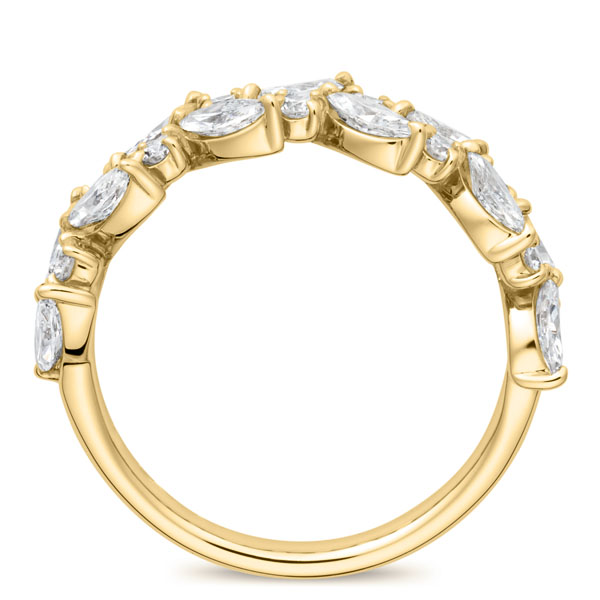 K18YG レフィナ マーキスカット ラボグロウン ダイヤモンド ハーフエタニティ リング 5.8mm 4-17