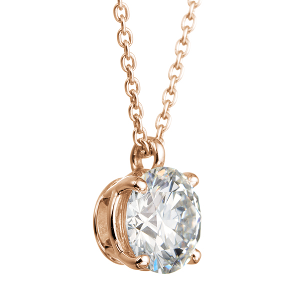 K18PG 4ポイントセッティング ダイヤモンド スルー ペンダント 40cm  1.0ct