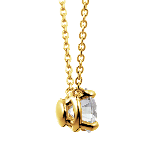 K18YG 4ポイントセッティング ダイヤモンド ネックレス 45cm 0.5ct