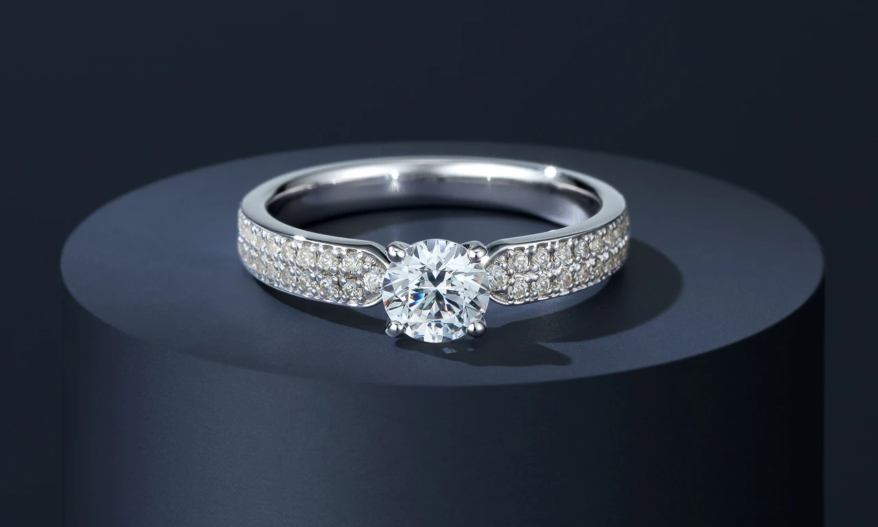 Pave engagement Ring Liora